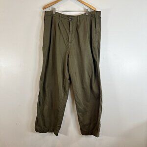 Free People Women's Cotton Wide Leg Green Pants 14